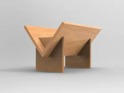 Akro Bookcase Low-poly 3D model