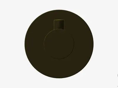 Robe Hook - Luxury - Round - Round Plate Low-poly 3D model