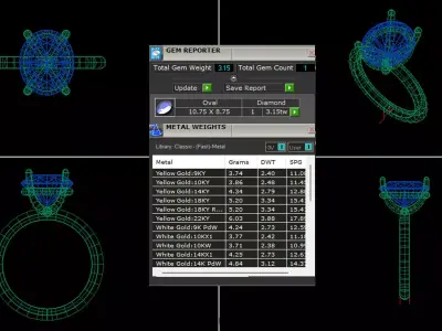Oval Solitaire Ring Printable model 3dmodel  3D print model