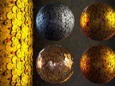Treasure Coins Stylized - Vol 01 - SBsar - Maps Texture