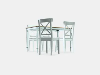 DANDERYD - INGOLF Table and 4 chairs Low-poly 3D model