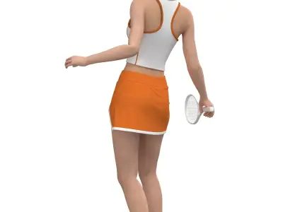 Female Tennis Set 3D model
