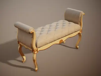 Luxury classical Bench PBR Low-poly 3D model