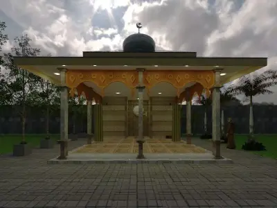 simple mushola design concept 3d model for kindergarten 3d model 3D print model