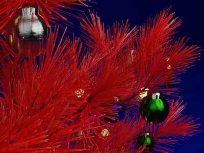 RED CHRISTMAS TREE 3D MODEL 3D model