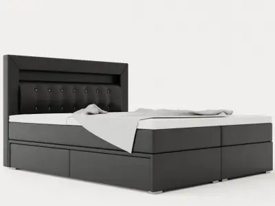Siena Bed Package 160x200 With Storage White Black Low-poly 3D model