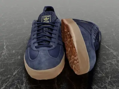 ADIDAS GAZELLE 3D SHOES - NAVY BLUE Low-poly 3D model