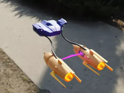 Racing kart from Star Wars Low-poly 3D model