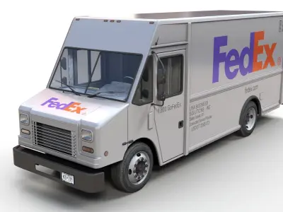 FedEx boxvan Low-poly 3D model