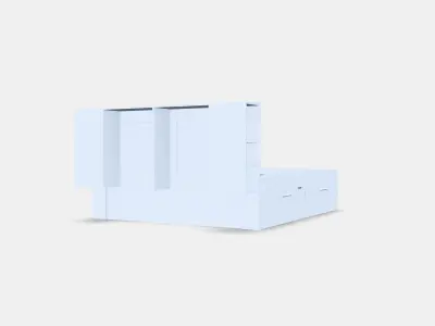BRIMNES Bed frame w storage and headboard 5 Low-poly 3D model