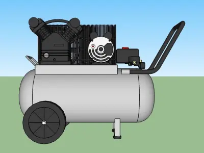 Compressor air on wheels 3D model