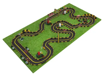 Go-kart bumper car Low-poly 3D model