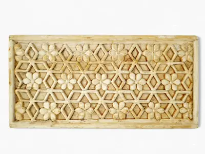 Old Sun Bleached Carved Panel 3D model