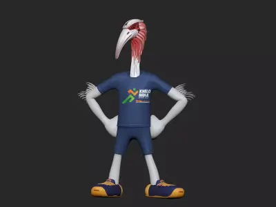 Crane Mascot Khelo India 3D print model