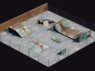 Skatepark Low-poly 3D model