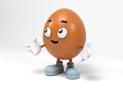 Mister Egg Low-poly 3D model