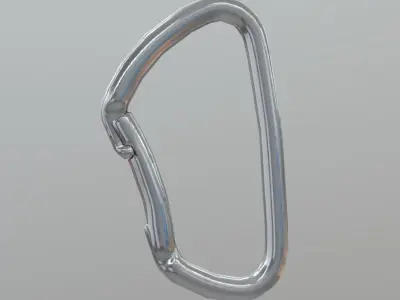 CC0 - Carabiner metal Free low-poly 3D model