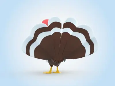 Turkey cartoon 3D model