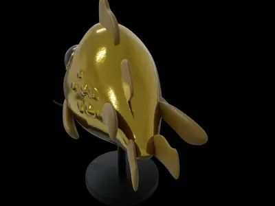 Goldfish statue Free low-poly 3D model