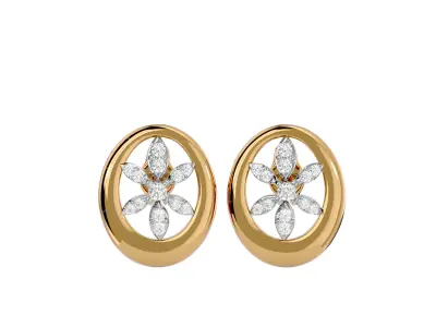 Light Minimalist Diamond Earrings 3D print model