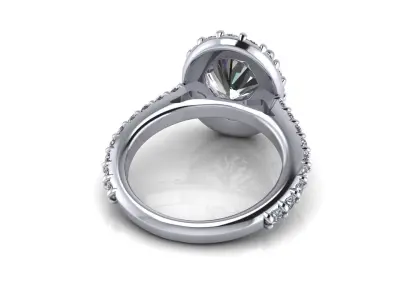 Pav Oval Wedding Ring  3D print model