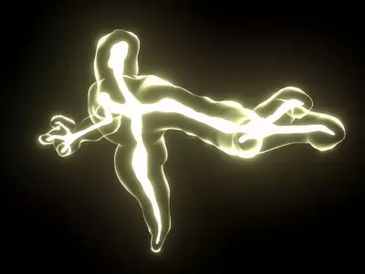 Light elemental low-poly game engine ready 3D model Low-poly 3D model