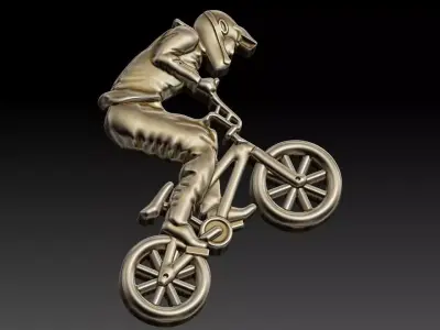Bmx Biker pendant 3D print model