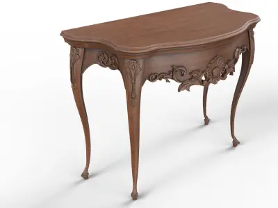 Wooden classic console table 01 01 3D model