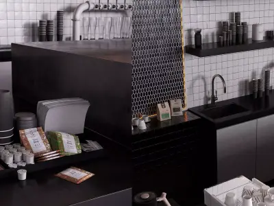 Coffee shop counter 3D model