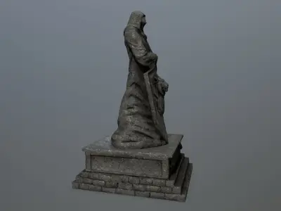 statue 3 lord of rings Low-poly 3D model