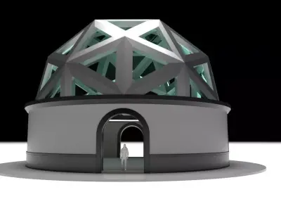 Geodesic Dome Pavilion Architectural Structure V1 3D model