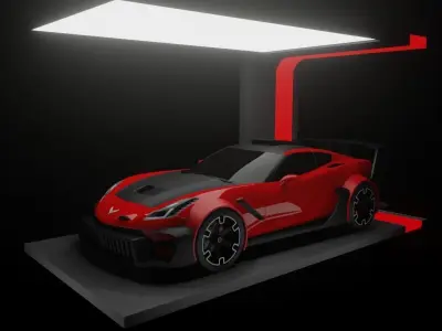 chevrolet corvette  modded Low-poly 3D model