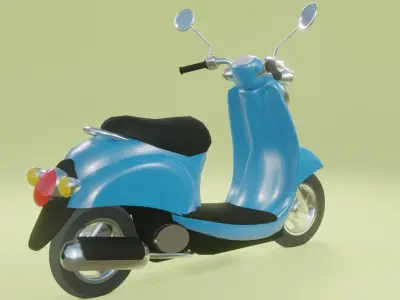 Low poly MOTORCYCLES VESPA RETRO SCOOTER Low-poly 3D model