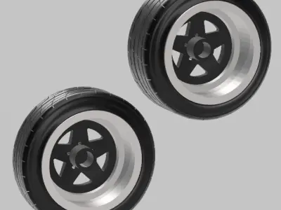 GOTTI WHEELS WITH STRETCHED TIRES IN 2 DIFFERENT SIZES 3D print model