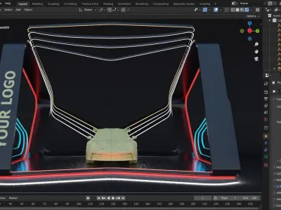 Car Exhibition Stand Design 3d model low-poly Low-poly 3D model