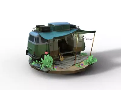 bus traveler kombi adventure 3D model