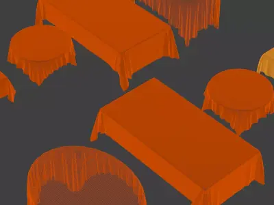 Detailed tablecloth 3D model