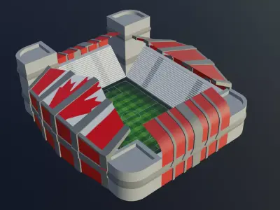 Football Stadium - Canada Low-poly 3D model