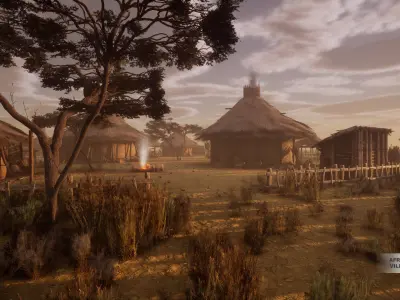 African Village - Unreal Engine Project Low-poly 3D model