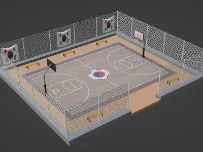 Basketball Stadium - South Korea Low-poly 3D model