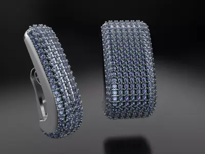 Earrings with many diamonds  3D print model