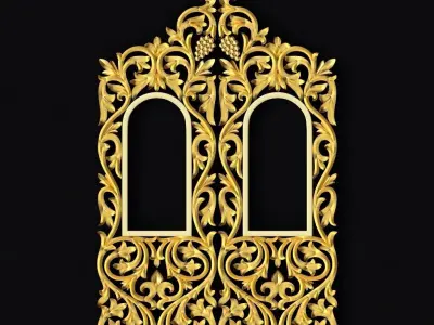 Central decor ornament for furniture 3D model 968