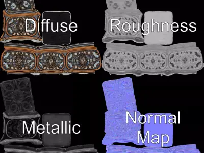 Elegant Ornate Box model pack Low-poly 3D model