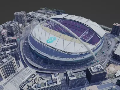 Wembley Stadium 3D Scan Single Material 3D model