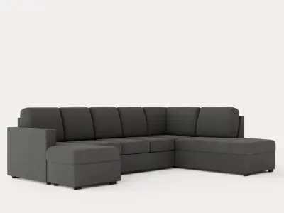 Crazy U Sofa Xl Divan Left Low-poly 3D model