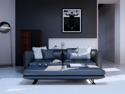 Living room interior 3D model purchase