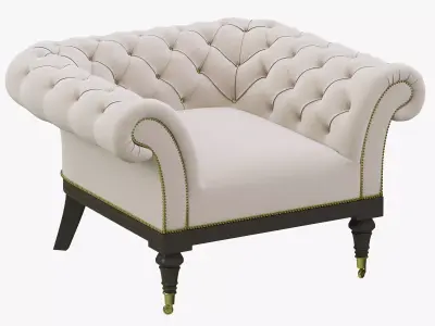 Restoration Hardware Islington Chesterfield Upholstered Chair 3D model