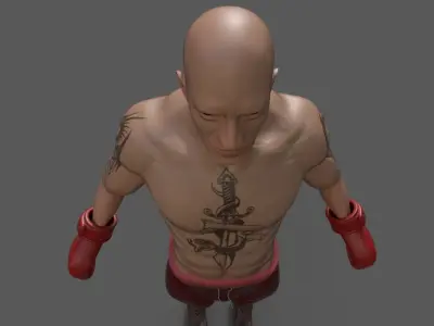Boxing man model Low-poly 3D model