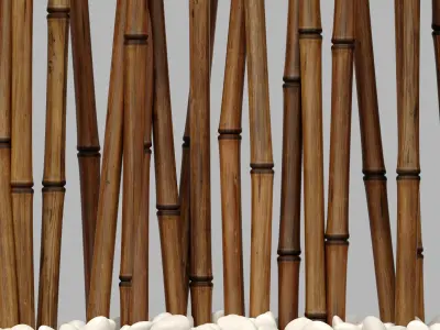 Bamboo low  decor pebble n1 3D model