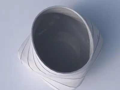 Bowl twisted elipse with hard horizontal dents 3D print model